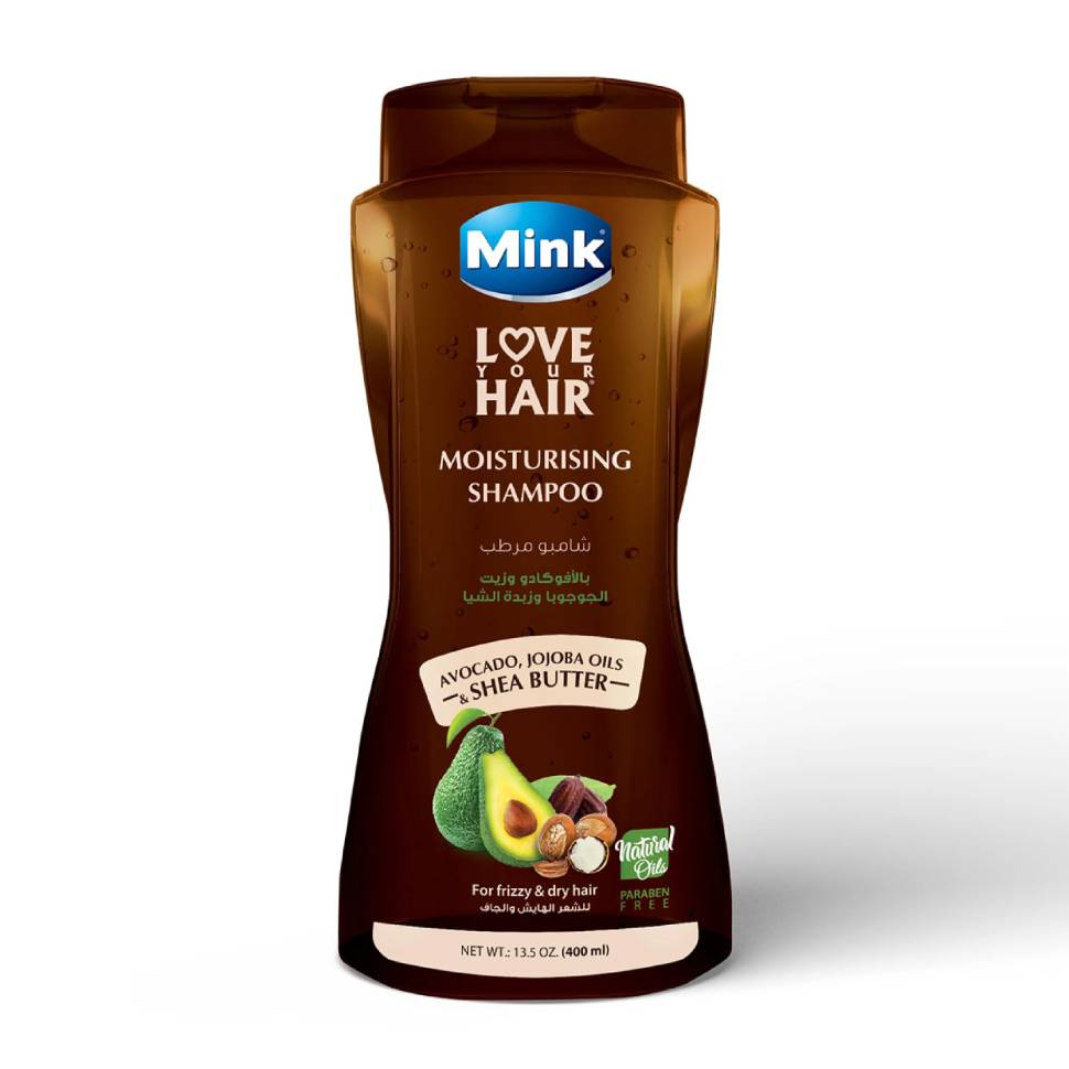 شامبو مينك بالأفوكادو وزيت الجوجوبا وزبدة الشيا Mink MOISTURISING SHAMPOO